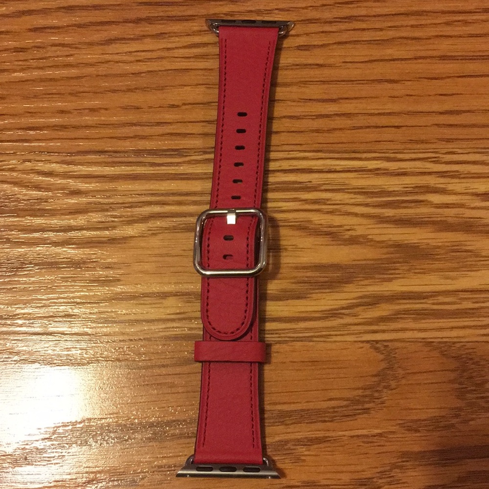 Genuine Apple Pink Leather Apple Watch band 38MM
